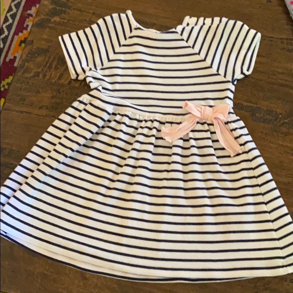 Preppy, navy stripe toddler dress